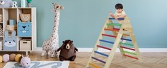 Wooden Foldable Climbing Triangle Ladder Montessori Play Gym for Toddlers Kids