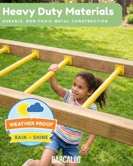 Playground Equipment Monkey Bars Playset Attachment – Set of 8 Yellow Powder …