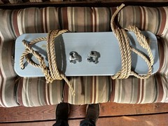 Wood Tree Swing with Hand spliced 10 Feet rope Each Side/23” x 7” x 1 1/2”