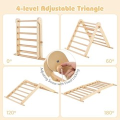 7-in-1 Climbing Triangle Set for Toddlers – Foldable Montessori Jungle Gym, Adju
