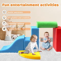 JWPEHOE 7-Piece Toddler Climbing Toys Indoor, Foam Climbing Blocks Soft Play Str