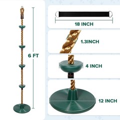 Kids Outdoor Climbing Rope Swing with Platforms & Seat, Includes Strap & Cara…