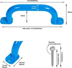 10 Inch 4 Pieces Blue Metal Safety Handles for Playground Accessories – Outdo…