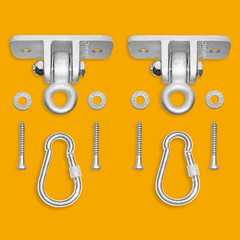 Swing Set Hangers – 2 Heavy Duty Brackets with Locking Snap Hooks for Porch, Pat