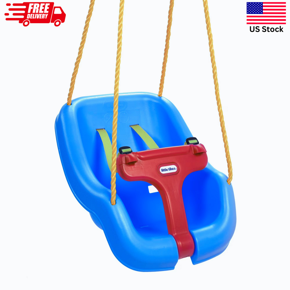 Little Tikes 2-in-1 Snug & Secure Swing High Back Blue Toddler Baby Seat