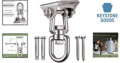 Heavy Duty Stainless Steel 360° Swivel Hook – 1000 lb Capacity for Hammocks, …