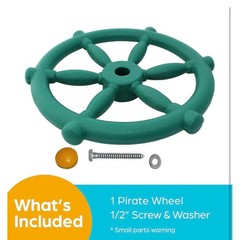 Green 12 Inch Pirate Ship Steering Wheel for Kids Swingset and Playhouse Toy