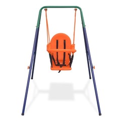 Toddler Swing Blue, Green, Orange Steel, Plastic Standard Durable