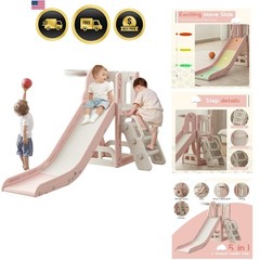 Toddler Slide,Kids Climber Slide with Storage Space and Non-Slip Steps,Indoor…