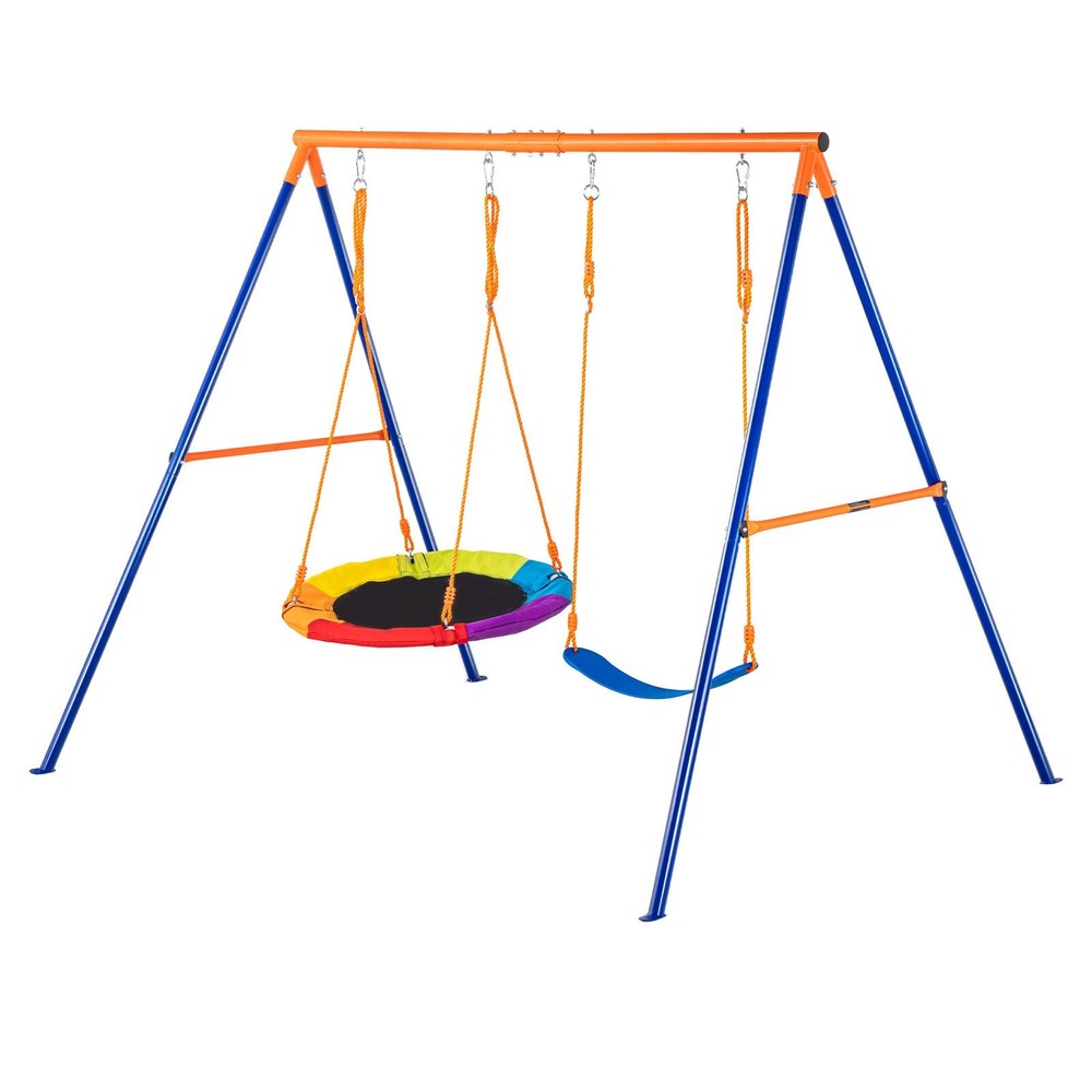 Swing Sets for Backyard, 440lbs Load Capacity Swing Set, 1 Saucer Swing Seat