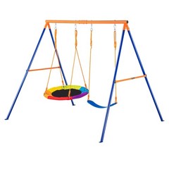 Swing Sets for Backyard, 440lbs Load Capacity Swing Set, 1 Saucer Swing Seat