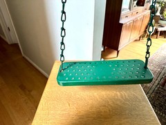 Vtg Metal Kid’s Swing | Green Chained Swing Set Swing | 1950’s Coolvent Swing