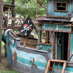 Pirate Flag Swing Set Accessory, Double Sided Flag with Pole and Mounting Hardwa