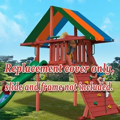 52″x94″ Multi-Color Replacement Tarp Canopy Wood Playset Roof Shade w Hardware