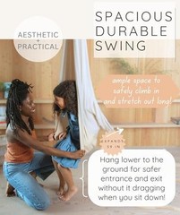 Kids Sensory Swing Indoor & Outdoor with Heavy Duty 360° Swivel Aspen (Beige)