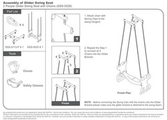 SWING SET STUFF INC. GLIDER WITH COATED CHAIN KIT RED play boy girl fun toy 0304