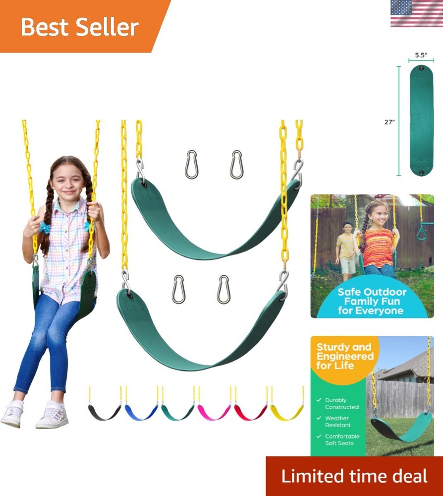 Durable Outdoor Swing Set Replacement Seats – Pack of 2 with Heavy Duty Chains