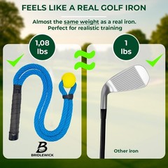 Golf Rope Swing Trainer – Weighted Rope with Ball, Improve Swing Speed, Tempo…