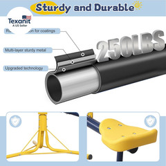 Seesaw for Kids Outdoor, Heavy Duty 250LB 360° Rotating Seesaw Outdoor Teeter To