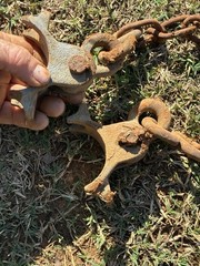 Vintage Playground Swing Cast Iron Hardware Wood Seat & Chains From Country Club