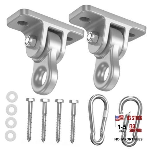Heavy Duty Swing Hangers Hardware Included-Corrosion Resistant 2 Pack Silver