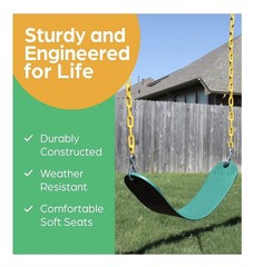 *Jungle Gym Kingdom* Swing Seat Heavy Duty 66″ Chain Plastic Coated – Playground