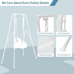 Toddler Swing with Foldable Metal Stand for Toddlers Aged 1~10 , 3-in-1 Baby …