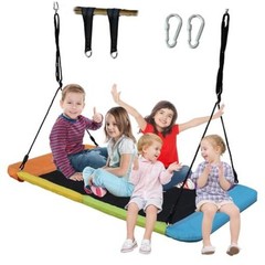 60” Large Rectangle Tree Swing – Heavy Duty 800lb Capacity – Rainbow Color