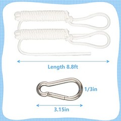 Rope for Tetherball，8.8ft Replacement Tetherball Rope and Clip for Kids Adult