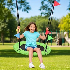 24″ Kids Tree Swing – Outdoor Small Saucer Swings with 900D Oxford Fabric, Ba…