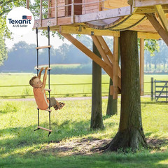 Rope Ladder for Kids Climbing Obstacle Wooden Swing Rope Ladder with 2 Hooks for