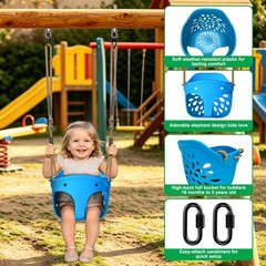 High Back Full Bucket Toddler Swing Seat, Heavy Duty Toddler Swing Set Access…