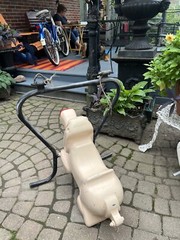 Vintage Mexico Forge Dog Playground Swing Rider cast aluminum SHIPS