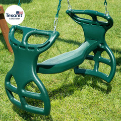 04-0037-G Dual Ride Glider Back-To-Back Tandem Swing, Green, Green Plastic Coate
