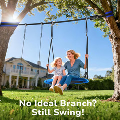 Slackline Swing Sets for Backyard, 40″ Saucer Swing Set between Trees, Outdoor P