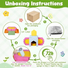 13-Piece Modular Foam Climbing Blocks Set for Toddlers – Floral Soft Play Str…
