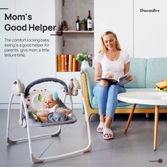 Baby Electric Swing,Soothing Portable Swing with Intelligent Music Vibration …