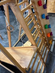Funphix Wooden Climber Play Set with Slide, Monkey Bars, Ages 2-12