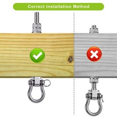 4 Pack Heavy Duty Stainless Steel Swing Hangers with Bearings for Porch Patio