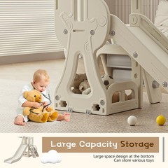 Toddler Slide,Kids Climber Slide with Storage Space and Non-Slip Steps,Indoor…