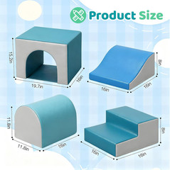 Foam Climbing Blocks for Toddlers: with a Tunnel – 4 PCS Foam Blocks – Kids Indo