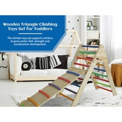 Fionafurn Pikler Triangle Ladder Foldable 2-in-1 Ramp Slide for 1-7 Multi