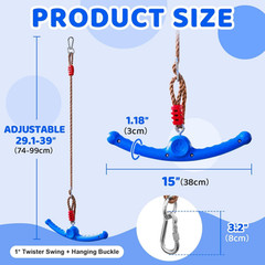 Ninja Swing Twister 360 Spin Handle Kids Slackline Swing Attachment Backyard