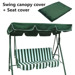 3 Person Outdoor Patio Swing Chair Replacement Canopy + Removable Seat Cover,…