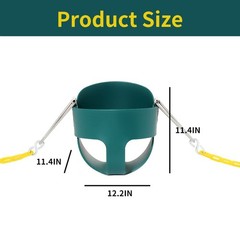 High Back Full Bucket Toddler Swing Seat with Yellow Coated Chains Fully Asse…