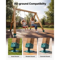 Uimoso Swing Set Brackets 4 Pack for Secure Installation on Uneven Surfaces