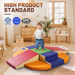 9-Piece Climbing Foam Blocks: Soft PU Leather – Baby Climb and Crawl Activity Bl