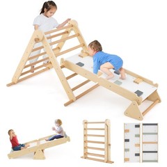 7-in-1 Climbing Triangle Set for Toddlers – Foldable Montessori Jungle Gym, Adju