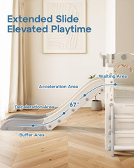 Toddler Slide Set with Basketball Hoop, Golf Game & Drawing Board, 13-In-1 Indoo