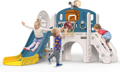 9 in 1 Toddler Slide, Kid Slide for Toddlers Age 1-3 with Ring Toss, Basketball